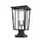 Z-Lite Seoul 2 Light Outdoor Pier Mounted Fixture, Black & Clear 571PHBS-SQPM-BK - alternate 1